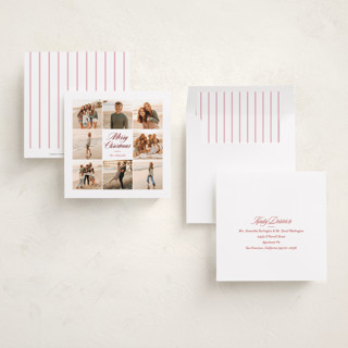 This is a candy cane foil pressed holiday cards with foil pressed by Angela Garrick called merry squares printing on recycled smooth signature in square