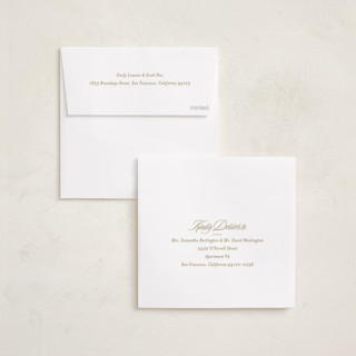 This is a caramel foil pressed holiday cards with foil pressed by Angela Garrick called merry squares printing on recycled smooth signature in square