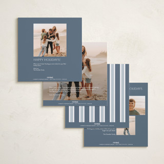 This is a blue spruce foil pressed holiday cards with foil pressed by Yuliya Evseeva called holiday rhythm printing on recycled smooth signature in square