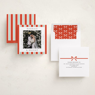 This is a peppermint foil pressed holiday cards with foil pressed by Yuliya Evseeva called holiday rhythm printing on recycled smooth signature in square