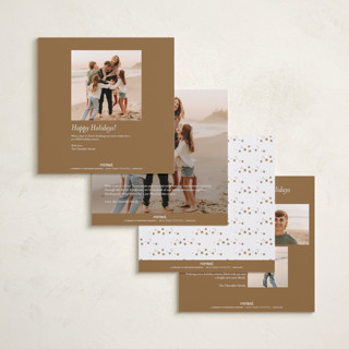 This is a almond foil pressed holiday cards with foil pressed by Bethan called minimal duo printing on recycled smooth signature in square