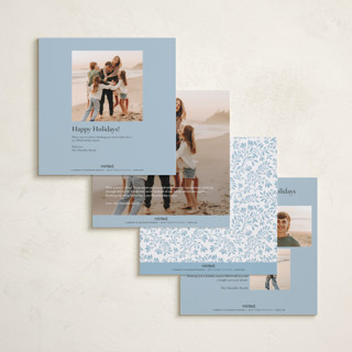 This is a bluebell foil pressed holiday cards with foil pressed by Anna Black called floral cascade printing on recycled smooth signature in square