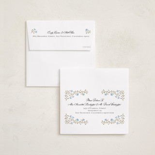 This is a bluebell foil pressed holiday cards with foil pressed by Anna Black called floral cascade printing on recycled smooth signature in square