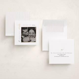 This is a winter foil pressed holiday cards with foil pressed by Ana de Sousa called framed in light printing on recycled smooth signature in square