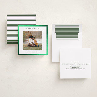 This is a spruce foil pressed holiday cards with foil pressed by JoAnn Jinks called square printing on recycled smooth signature in square