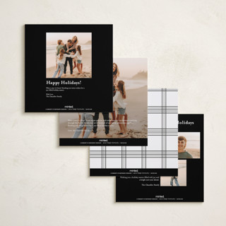 This is a ink foil pressed holiday cards with foil pressed by Blustery August called plaid frame printing on recycled smooth signature in square