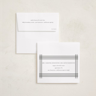 This is a ink foil pressed holiday cards with foil pressed by Blustery August called plaid frame printing on recycled smooth signature in square