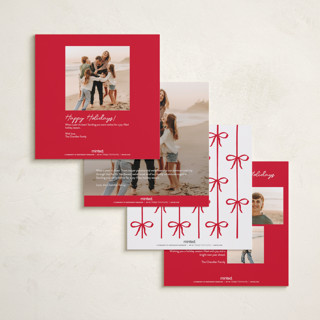 This is a rouge foil pressed holiday cards with foil pressed by Jennifer Lew called lil bow printing on recycled smooth signature in square