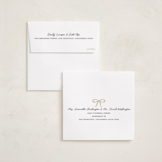 This is a snowfall foil pressed holiday cards with foil pressed by Jennifer Lew called lil bow printing on recycled smooth signature in square