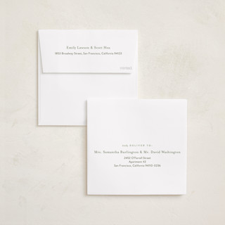 This is a sage foil pressed holiday cards with foil pressed by Poised Avenue called perfectly plaid printing on recycled smooth signature in square
