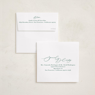 This is a forest foil pressed holiday cards with foil pressed by Tamara Hilje called holiday soneto printing on recycled smooth signature in square