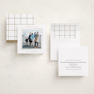 This is a starlight foil pressed holiday cards with foil pressed by Lucrecia Caporale called minimal border printing on recycled smooth signature in square