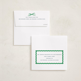 This is a navy foil pressed holiday cards with foil pressed by Erin German called gingham fun printing on recycled smooth signature in square