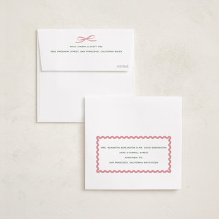 This is a candy foil pressed holiday cards with foil pressed by Erin German called gingham fun printing on recycled smooth signature in square