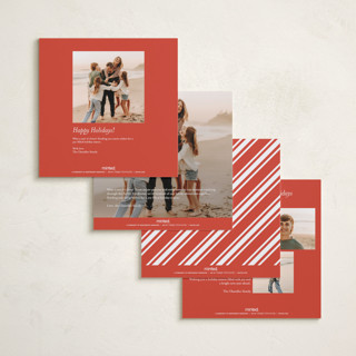 This is a poinsettia foil pressed holiday cards with foil pressed by Brooke Chandler called square present printing on recycled smooth signature in square