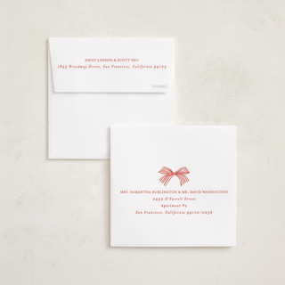 This is a poinsettia foil pressed holiday cards with foil pressed by Brooke Chandler called square present printing on recycled smooth signature in square