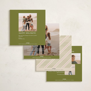 This is a olive foil pressed holiday cards with foil pressed by Pati Cascino called lia printing on signature in square