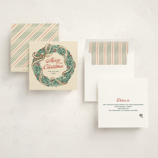 This is a pine foil pressed holiday cards with foil pressed by Pati Cascino called lia printing on signature in square