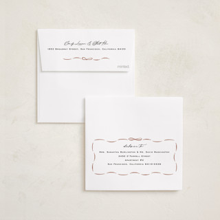 This is a eggnog foil pressed holiday cards with foil pressed by Amy Kross called wrapped wreath printing on signature in square