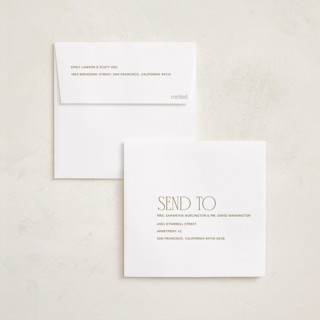 This is a fog foil pressed holiday cards with foil pressed by Ana Sharpe called year in display printing on recycled smooth signature in square
