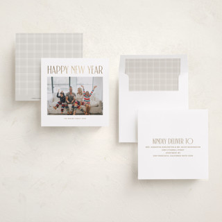This is a snow foil pressed holiday cards with foil pressed by Angela Garrick called simple printing on recycled smooth signature in square