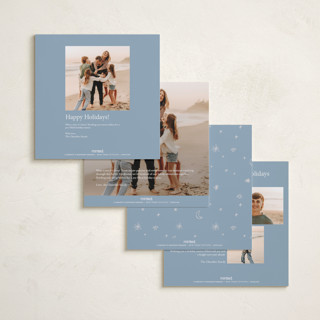 This is a denim foil pressed holiday cards with foil pressed by Kartika Paramita called popz border printing on recycled smooth signature in square