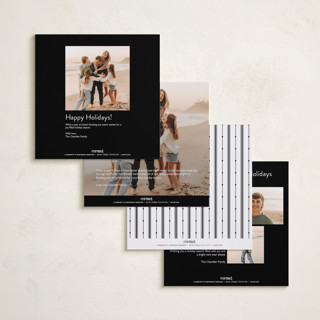 This is a charcoal foil pressed holiday cards with foil pressed by Lucrecia Caporale called merry & minimal style printing on recycled smooth signature in square