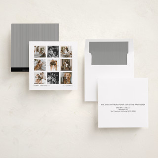 This is a snow holiday photo cards with standard by Lucrecia Caporale called the keepsake grid printing on recycled smooth signature in square