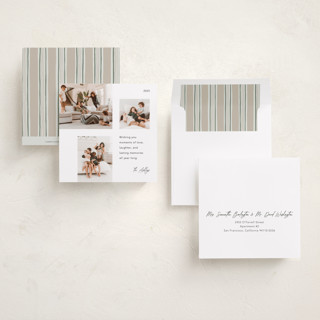 This is a winter holiday photo cards with standard by Kelly Williams called lasting memories printing on recycled smooth signature in square