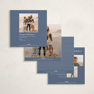 This is a denim holiday photo cards with standard by Beth Vassalo called vintage square printing on recycled smooth signature in square