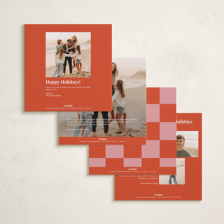 This is a peppermint holiday photo cards with standard by Anja Jankowsky called happiest of holidays wishes printing on recycled smooth signature in square