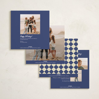 This is a midnight holiday photo cards with standard by Helena Vitto called old is cool christmas printing on recycled smooth signature in square