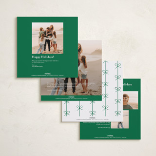 This is a evergreen holiday photo cards with standard by Susan Zinader called a simple script printing on recycled smooth signature in square