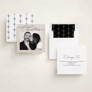 This is a poppy seed holiday photo cards with standard by Susan Zinader called a simple script printing on recycled smooth signature in square