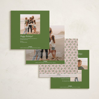 This is a santa holiday photo cards with standard by Claudia Orengo called tiny flowers printing on recycled smooth signature in square