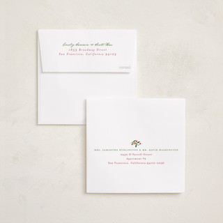 This is a santa holiday photo cards with standard by Claudia Orengo called tiny flowers printing on recycled smooth signature in square