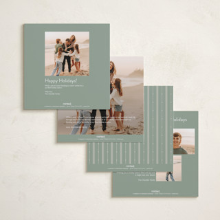 This is a sage holiday photo cards with standard by Lucrecia Caporale called merry & minimal style printing on recycled smooth signature in square