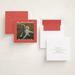 This is a stocking holiday photo cards with standard by Jelena Vuletic called merribelle printing on recycled smooth signature in square