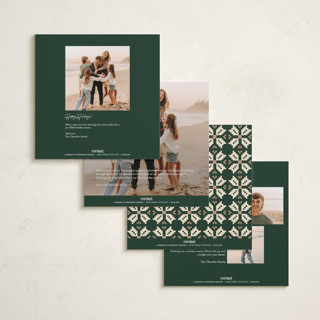 This is a forest holiday photo cards with standard by Alisa Galitsyna called woven joy printing on recycled smooth signature in square