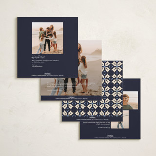 This is a midnight holiday photo cards with standard by Alisa Galitsyna called woven joy printing on recycled smooth signature in square