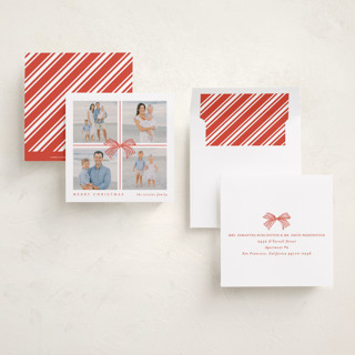 This is a poinsettia holiday photo cards with standard by Brooke Chandler called square present printing on recycled smooth signature in square