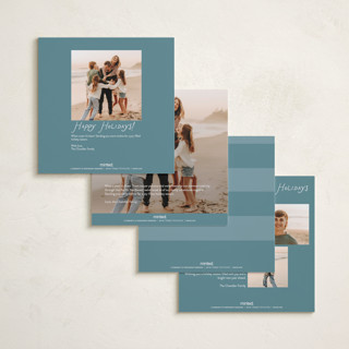 This is a snow holiday photo cards with standard by Lindsay Megahed called bright script printing on recycled smooth signature in square