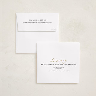 This is a goldenrod holiday photo cards with standard by Lindsay Megahed called bright script printing on recycled smooth signature in square