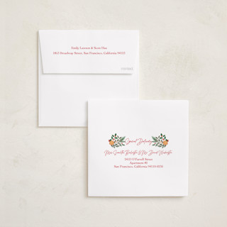 This is a winter rose holiday photo cards with standard by Elly called garden folk printing on recycled smooth signature in square