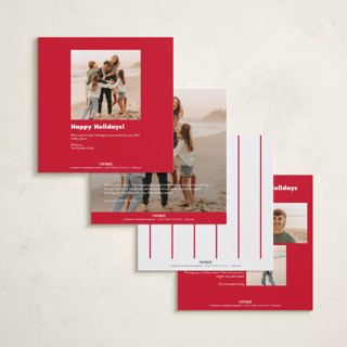 This is a candy cane holiday photo cards with standard by Tamara Hilje called chunky printing on recycled smooth signature in square