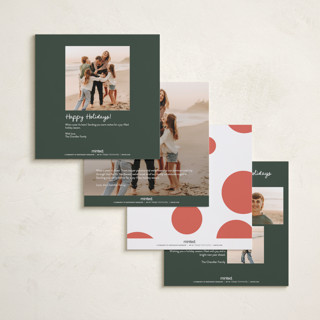 This is a pine needle holiday photo cards with standard by Christie Garcia called circale printing on recycled smooth signature in square