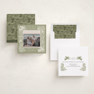 This is a olive holiday photo cards with standard by Elly called angels printing on recycled smooth signature in square