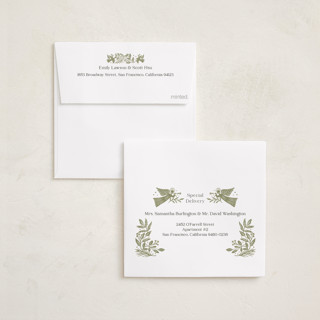 This is a olive holiday photo cards with standard by Elly called angels printing on recycled smooth signature in square