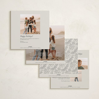 This is a charcoal holiday photo cards with standard by Jenny Millington called ornate floral printing on signature in square