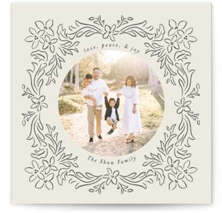 Ornate Floral Holiday Square Cards